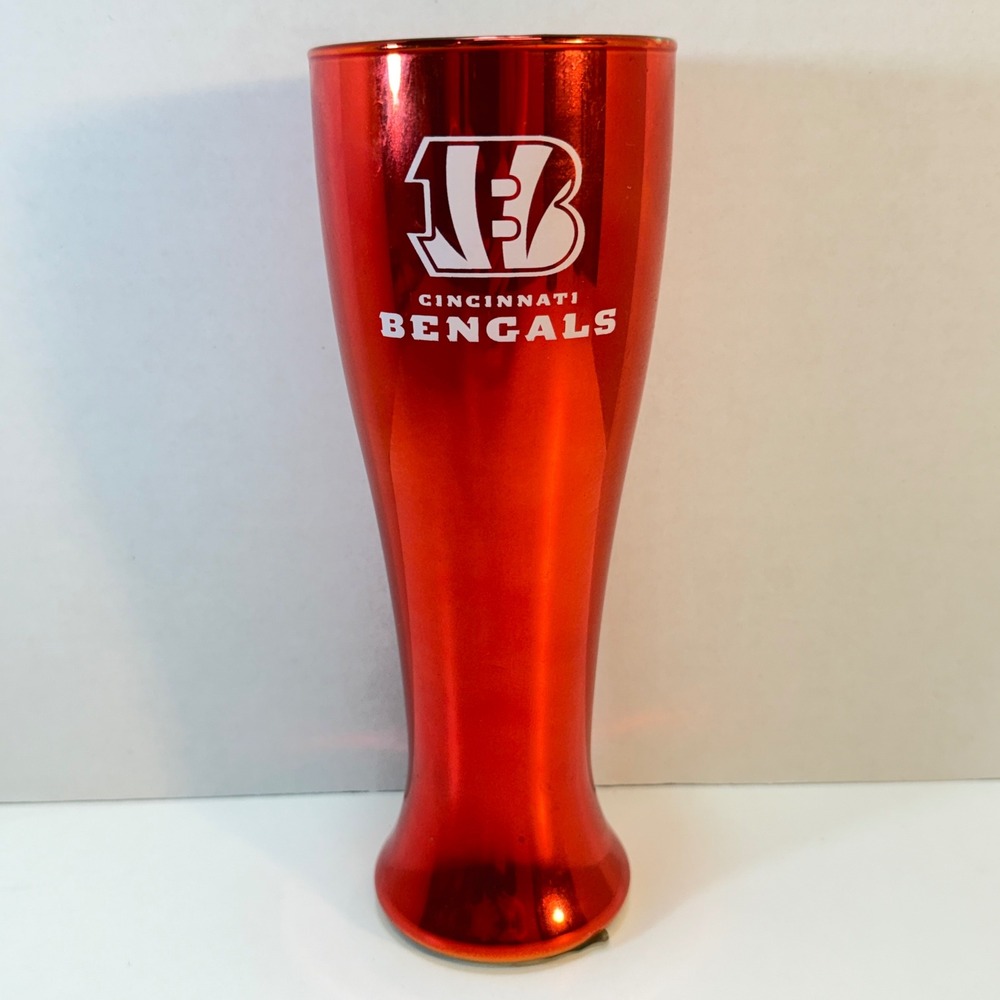 Cincinnati Bengals Pilsner Glass NFL Red Metallic Finish 20oz Duck House